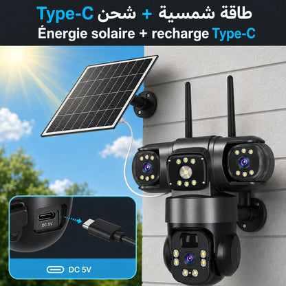 طاقة شمسية وشحن Type-C لكاميرا V380 Pro