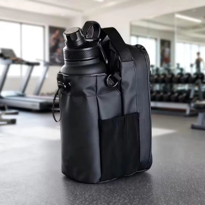 Sac de sport magnétique noir avec porte-bouteille | حقيبة رياضية مغناطيسية سوداء